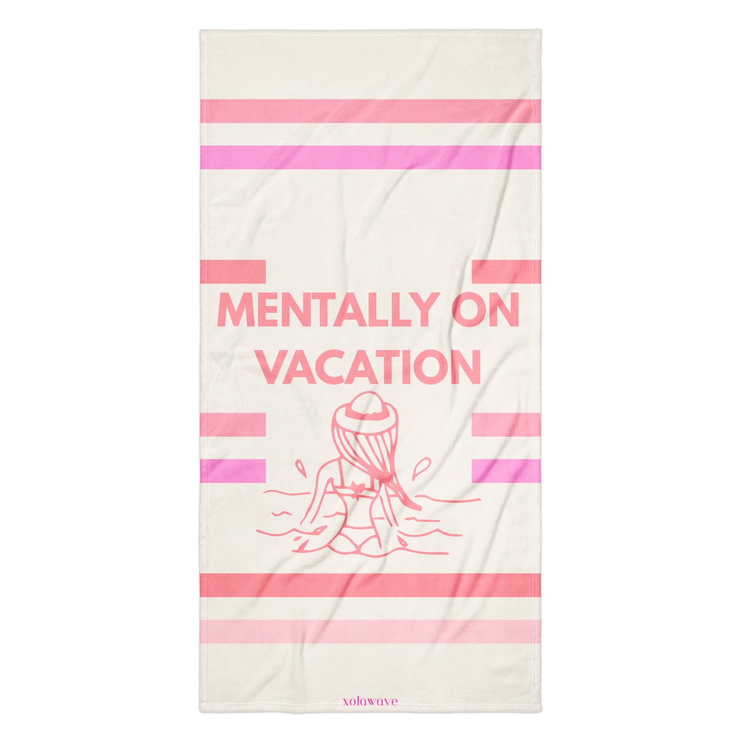 Mentally On Vacation Towel - Pink