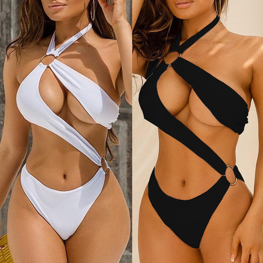 One Piece Ring Strap Swimsuit