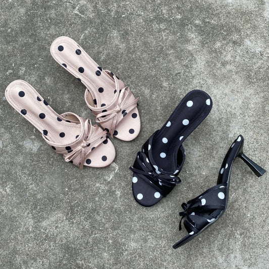 Polka-Dot Bow-Knot Slippers